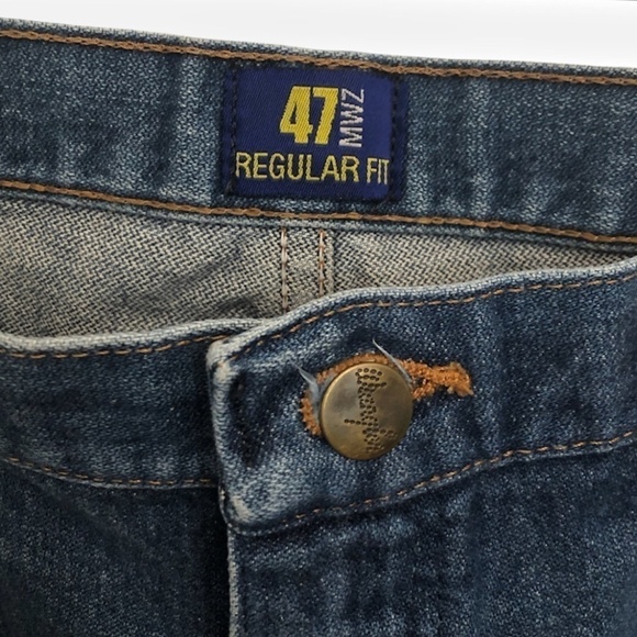 WRANGLER Jeans Men's Size 36x32 Blue Vintage 47MWZ Distressed Regular Fit - Picture 4 of 8